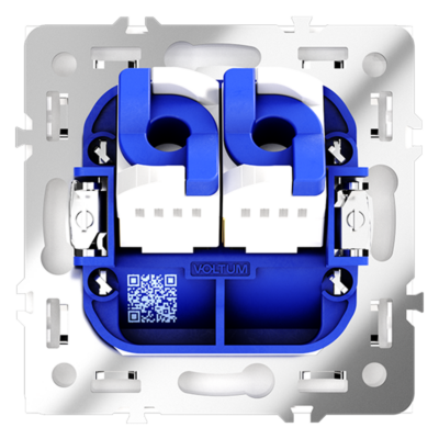 Розетка компьютерная встраиваемая voltum s70 двойная rj45+rj45 кат.6, (белый матовый)