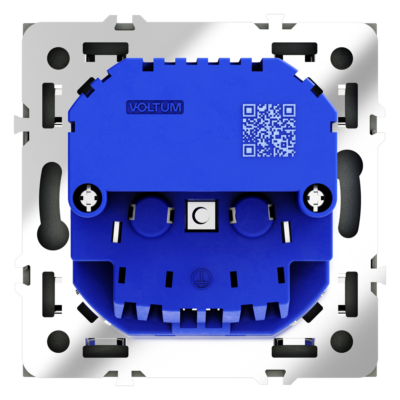 Розетка встраиваемая voltum s70 с заземлением и защитными шторками, 16А, с usb, a+a, (черный матовый